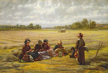 Colheitadeiras descansando no sol, Berkshire, 1865