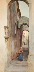 Rua em Cervo San Bartolommeo, c1910, 1912