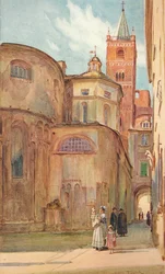 A igreja românica em Albenga, c1910, 1912