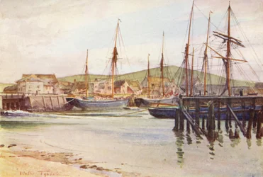 Wessex: Bridport, o "Porto Bredy" dos romances de Wessex (litografia a cores)