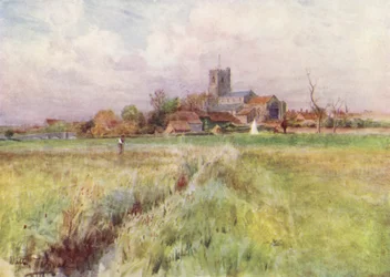Wessex: Wareham, a "Anglebury" dos romances de Wessex (litografia a cores)