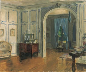 O salão de beleza da Villa Trianon, c.1910 (óleo sobre tela)
