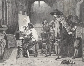 Sebastian Gomez descoberto por seu Mestre, Murillo, At Work, de Illustrated L..., 29 de abril de 1848.