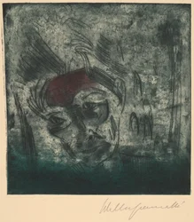 Busto de um homem cansado, autorretrato