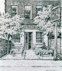 The Green Man, Beaufort Street, Chelsea (tinta sobre papel)