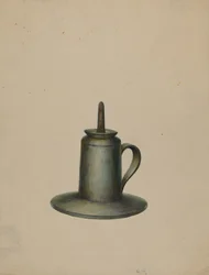 Lâmpada de óleo de estanho, c. 1938.
