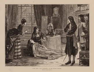 Cena de "Lady Clancarty", no Teatro Olímpico (gravura)