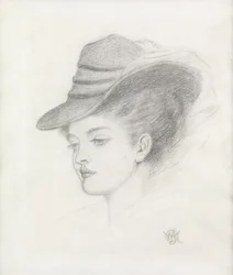 Emily Renshaw, a esposa do artista (lápis no papel)
