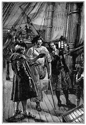 Ilustração de Walter Paget (1863-1935) para o romance "A Ilha do Tesouro" de Robert Louis Stevenson (1850-1894) 1900