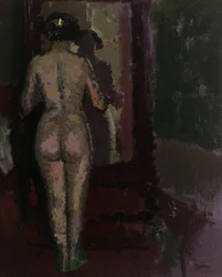 Nude at Mirror, Sally, c.1907-09 (óleo sobre tela)