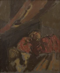 Blusa com padrão vermelho, c. 1907 (óleo sobre tela)