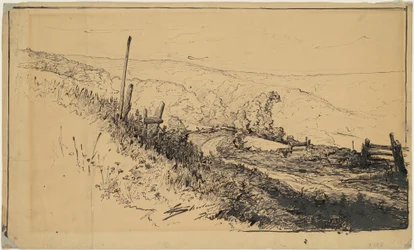 Uma estrada nas colinas perto de Dordrecht