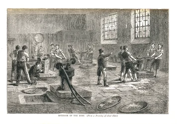 O Interior da Casa da Moeda, a partir de um desenho de 1800, 1878