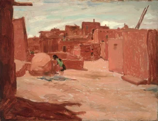 Adobe Village (óleo sobre tela)