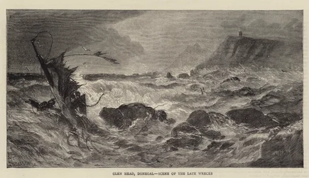 Glen Head, Donegal, cena dos destroços atrasados