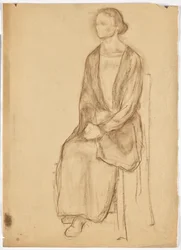 Senhora sentada numa cadeira