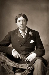 Oscar WiIde , escritor irlandês, sagacidade e dramaturgo, c1890