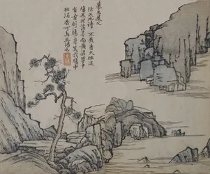 Paisagem depois de Ma Yuan ativa ca. 1190-1225, da Mustard Seed Garde..., Primeira edição, 1679.