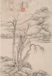 Paisagem no Estilo de Vários Velhos Mestres: Paisagem depois de Ni Zan (1301