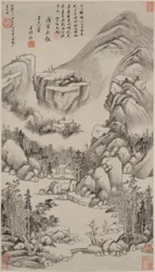 Paisagem no estilo de Huang Gongwang