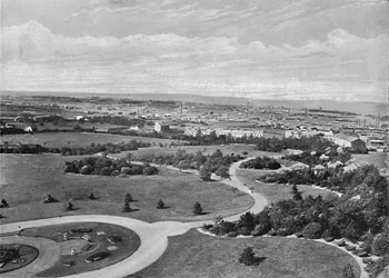Barnsley Park e cidade, c1896