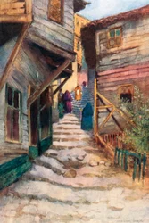 A Step Street (litografia a cores)