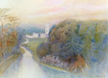 Abadia de Fountains: A "Vista Surpresa" (litografia a cores)