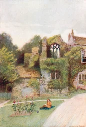 Abadia de Whalley: A Casa do Abade (litografia a cores)