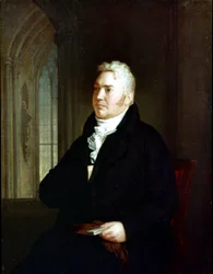 Retrato de Samuel Taylor Coleridge (1772 - 1834). Pintura atribuída a Washington Allston (1779 - 1843)