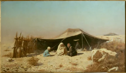 Árabes no deserto lendo o Alcorão