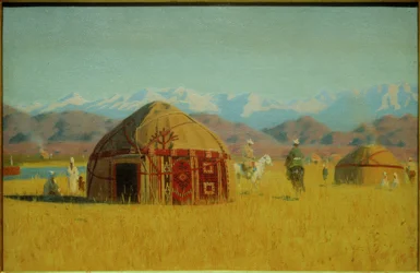 Yurt quirguiz (no rio Chu)