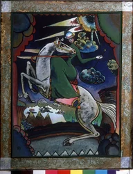 Amazônia na montanha; Trabalho de Vassily Kandinsky (ou Wassily Kandinski ou Kandinskij)