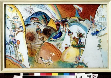 "Ladies in crinoline" Watercolour de Vassily Kandinsky (ou Wassily Kandinski ou Kandinskij