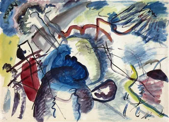 ""Esquisse pour peinture a bordure blanche"" (Esboço para pintura com borda branca) (Design para pintura com borda branca) Pintura de Wassily Kandinsky