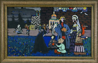 Pintura "Funeral" de Vassily Kandinsky (ou Wassily Kandinski ou Kandinskij)