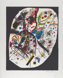 Kleine Welten III (Pequenos Mundos III), 1922 (litografia em vermelho, azul, amarelo e preto)
