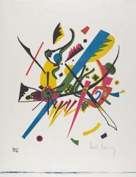 Kleine Welten I (Pequenos Mundos I), 1922 (litografia impressa em azul, vermelho, amarelo e preto)