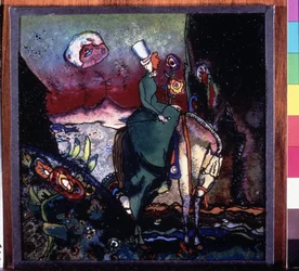 ""A Amazônia"" Pintura em madeira de Vassily Kandinsky (ou Wassily Kandinski ou Kandinskij