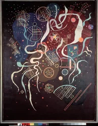 O Movimento. Composição não representativa. Pintura de Vassily Kandinsky (ou Wassily Kandinski ou Kandinskij)
