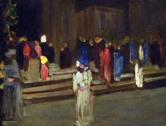 "Le parc de saint Cloud, entree" (Parque de Saint-Cloud, Entrada) Pintura de Vassily Kandinsky (ou Wassily Kandinski ou Kandinskij