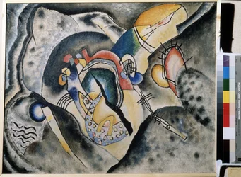 "A linha preta", pintura de Wassily Kandinsky (ou Wassily Kandinski ou Kandinskij)