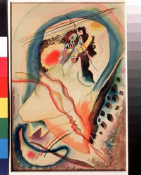 Pintura sem sentido. Trabalho de Vassily Kandinsky (ou Wassily Kandinski ou Kandinskij)