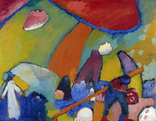 Pintura "Beach Scene" de Vassily Kandinsky (ou Wassily Kandinski ou Kandinskij