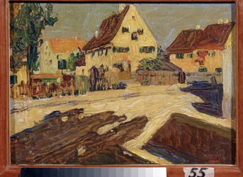 Uma rua à luz do sol. Pintura de Vassily Kandinsky (ou Wassily Kandinski ou Kandinskij)