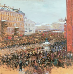 Manifestação em massa em Moscou em 1917