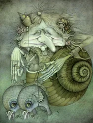 Bruxa do mar (lápis e lápis de cor sobre papel)