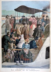 Parisienses que regressam do campo de barco, 1894