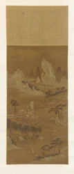 Palácios na margem de um lago, dinastia Ming ou Qing, século XVIII