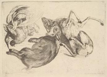 Javali, veado, garça-real e outro jogo, 1625-77.