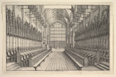 Coro e cadeiral na Capela de São Jorge, Windsor